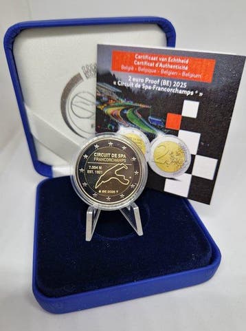 Belgique. 2 Euro 2025 Circuit de Spa Francorchamps Proof