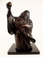 Brons - Hideyama  - Figuur van Fukurokuju  Een van de, Antiek en Kunst