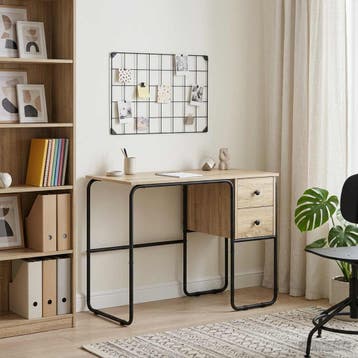 vidaXL Bureau met opslag Sonoma Eiken 100 x 50 x 75 cm, Huis en Inrichting, Bureaus, Verzenden, Nieuw