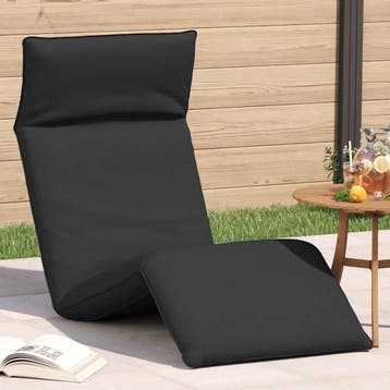 vidaXL Ligstoel inklapbaar 175x54x8,5 cm Oxford stof zwart, Verzenden