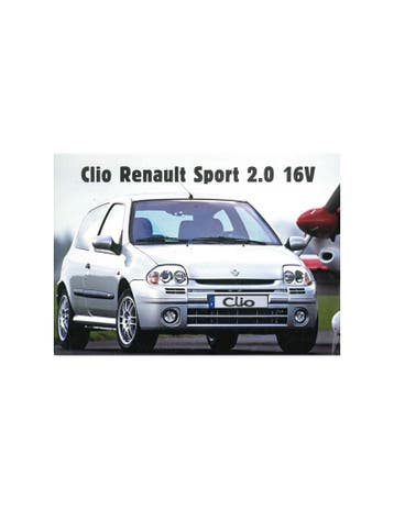 1999 RENAULT CLIO SPORT 2.0 16V LEAFLET DUITS, Nieuw