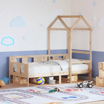 vidaXL Slaapbank met huisje 80x200 cm massief grenenhout, Huis en Inrichting, Verzenden, Nieuw