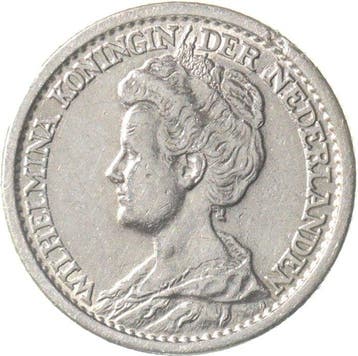 Nederland. Wilhelmina. 25 Cent 1910 ZELDZAAM