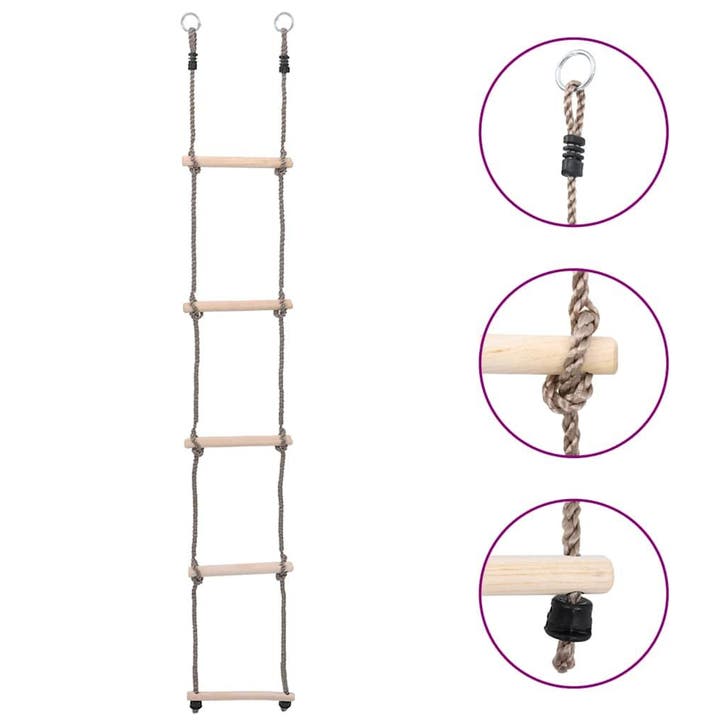 vidaXL Ladder met 5 sporten 210 cm massief grenenhout, Kinderen en Baby's, Speelgoed | Babyspeelgoed, Nieuw, Verzenden