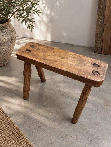 Kruk - 19e eeuw - Eik - Oude handgemaakte eikenhouten kruk