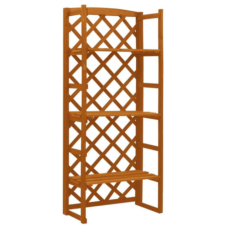 vidaXL Plantenrek met latwerk 60x30x140 cm massief vurenhout, Tuin en Terras, Bloembakken en Plantenbakken, Nieuw, Verzenden