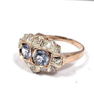 Zonder minimumprijs - Ring - 9 kt. Roségoud, Zilver Spinel -, Nieuw