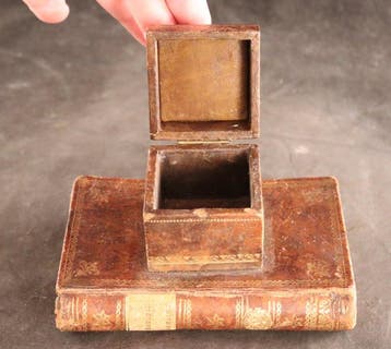 Antieke houder voor een - Inktpot - Hout, Antiek en Kunst