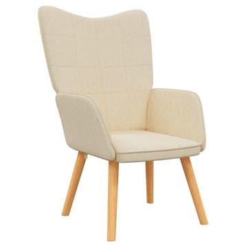 Relaxstoel creme -64% Retour deal! Weg is weg, Verzenden, Minder dan 75 cm, Zo goed als nieuw, Metaal
