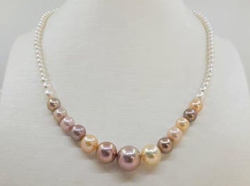 Zonder minimumprijs - Halsketting Zilver, 4×12,5 mm Multi, Nieuw