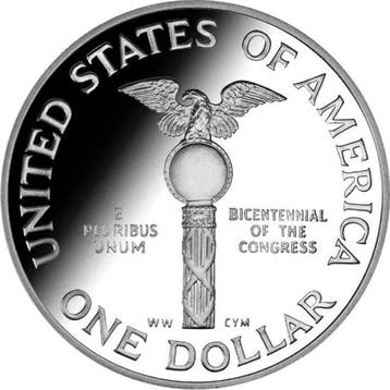 Verenigde Staten. 1 Dollar 1989 S 200th Anniversary of the