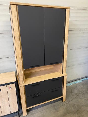 Bergkast tweedelig, beach oak (nieuw, outlet)