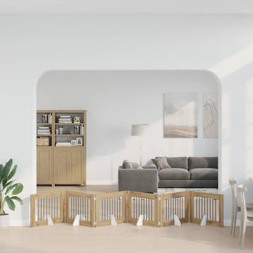 vidaXL Opvouwbaar hondenhekje met standaards 6 st Artisanaal, Dieren en Toebehoren, Verzenden, Nieuw