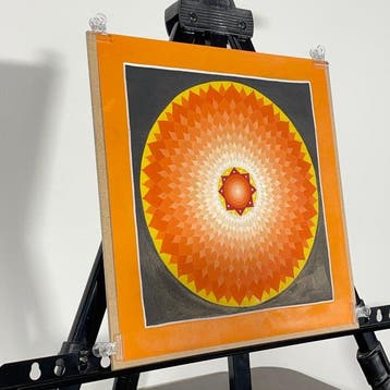 28 cm - Painting of Tibetan Tradition - Mandala Lotus -