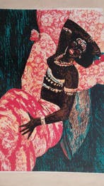 Salvatore Fiume (1915-1997) - Odalisca, Antiek en Kunst