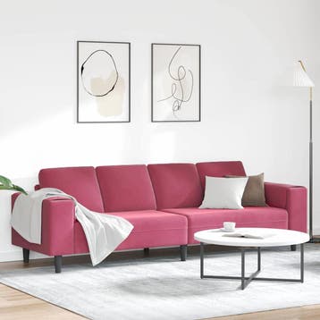 vidaXL Woonkamerbank / zetel Wijnrood 250 x 77 x 76 cm, Verzenden, Nieuw