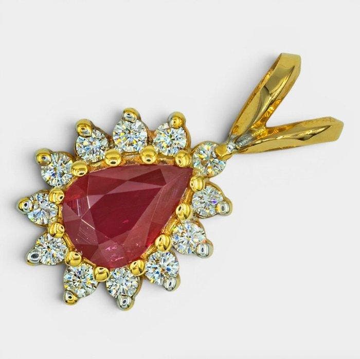 Sans prix de réserve - Pendentif - 14 carats HRD Antwerp, Or, Bijoux, Sacs & Beauté, Bijoux anciens