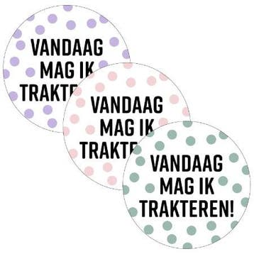 10x Sticker vandaag mag ik Trakteren Stippen (Stickers), Ophalen of Verzenden, Meerdere stickers