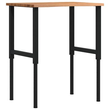 vidaXL Werkbank 80x60x(71,5-98) cm eikenhout lichtbruin, Doe-het-zelf en Bouw, Verzenden, Nieuw