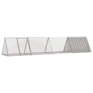 vidaXL Konijnenhok 403,5x80,5x71 cm gegalvaniseerd staal, Verzenden