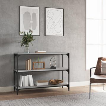 vidaXL Boekenkast 100x33x70,5 cm hout en staal grijs sonoma, Verzenden, Nieuw