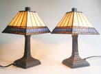 Tafellamp - Metaal, Glas - Tiffany stijl Mission