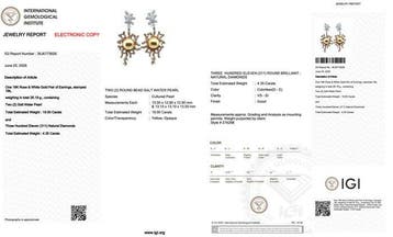 Oorbellen - 18 karaat Roségoud, Witgoud - 23.35ct. tw. Parel, Nieuw