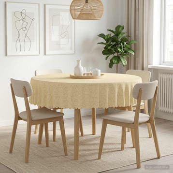 vidaXL Tafelkleed 5 st Rond Crèmewit Ø 140 cm, Verzenden, Nieuw