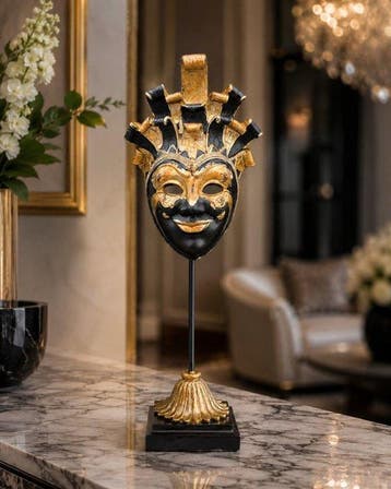 Decoratief ornament - Venetian Carnival Mask on Stand - Azië