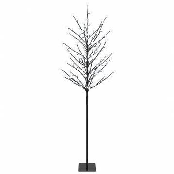 vidaXL Led-bollen kerstboom Zwart 180 cm Staal 220 LEDs, Verzenden