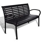 vidaXL Tuinbank 125 cm staal en HKC zwart, Verzenden, Nieuw