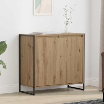 vidaXL Bijzetkast Ambachtelijk Eiken 79 x 36 x 75 cm Bewerkt, Verzenden, Nieuw