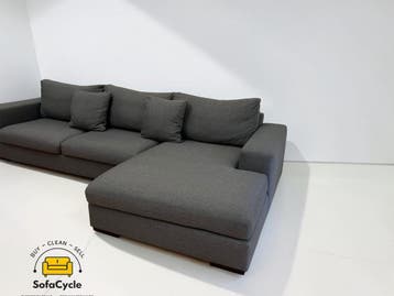 Ruime zwarte hoekzetel met losse kussens – Modern &amp; comforta, Verzenden, Nieuw