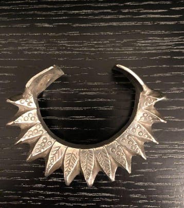 Massieve zilveren tribale armband Banjara / Rabari -