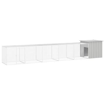 vidaXL Kippenhok 600x91x100 cm gegalvaniseerd staal grijs, Verzenden