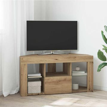 vidaXL Hoek LED TV Cabinet 100 x 40 x 50 cm Artisan Eiken, Huis en Inrichting, Verzenden, Nieuw