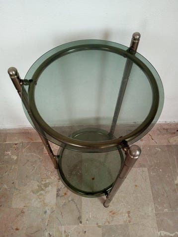 Bijzettafel - bijzettafel - Glas, Metaal, Perspex