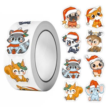 500 Kerst Stickers Op Rol - 2.5cm - Kerststickers -, Verzenden