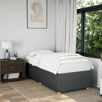 vidaXL Bedframe zonder matras 100x200 cm stof donkergrijs, Verzenden, Nieuw