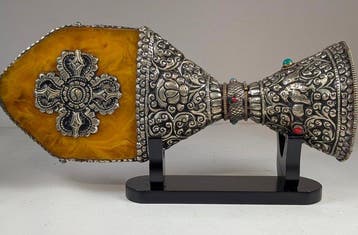 Tibet Tebetaans zilver / halfedelstenen Exceptioneel groot ,
