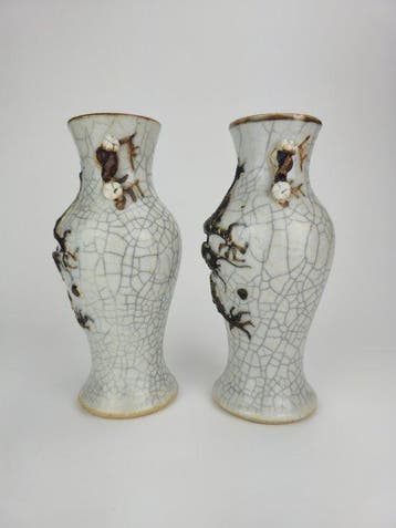 Vase - Céramique - Chine - Dynastie Qing (1644–1911) - Deux, Antiquités & Art