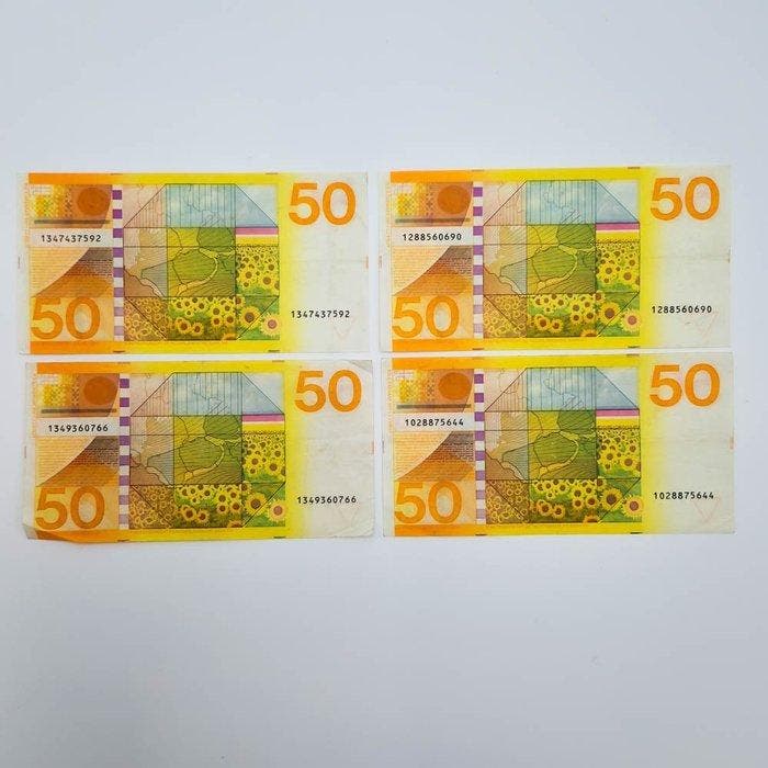 Nederland. - 4 x 50 Gulden - 1982 - PL83 (Zonder, Postzegels en Munten, Bankbiljetten | Europa | Niet-Eurobiljetten