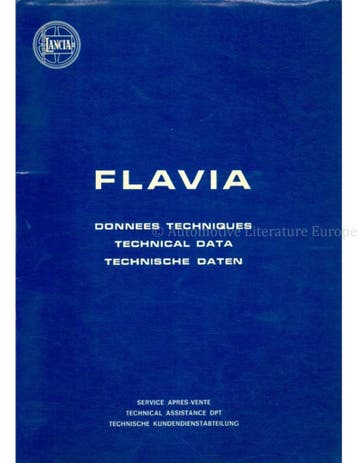 1972 LANCIA FLAVIA TECHNISCHE INFORMATIE WERKPLAATSHANDBOEK