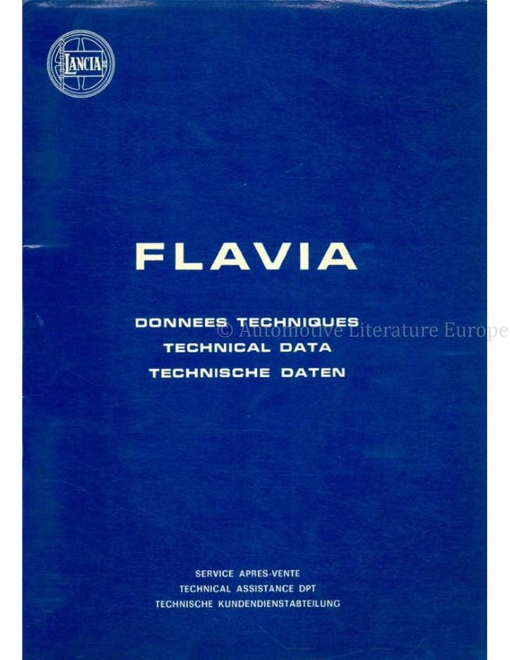 1972 LANCIA FLAVIA TECHNISCHE INFORMATIE WERKPLAATSHANDBOEK, Autos : Divers, Modes d'emploi & Notices d'utilisation