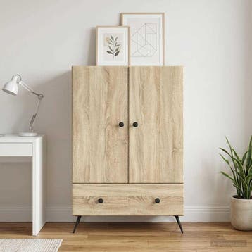 vidaXL Dressoir Sonoma Eiken 66 x 34,5 x 95 cm Bewerkt hout, Maison & Meubles, Verzenden