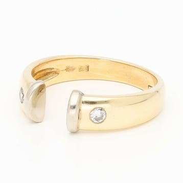Bague - 14 carats Or jaune, Or blanc Diamant (Naturelle), Nieuw