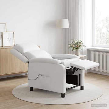 vidaXL Massage Relaxstoel Wit Kunstleer, Verzenden, Nieuw