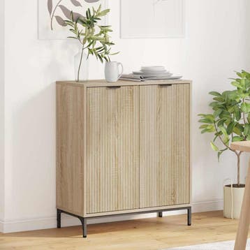 vidaXL Dressoir Sonoma Eik 69,5 x 33 x 82 cm Bewerkt hout, Verzenden, Nieuw