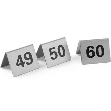 Tafelnummers | RVS | 49 t/m 60 | 12 Stuks | 50x35x40(h)mm, Verzenden, Nieuw in verpakking