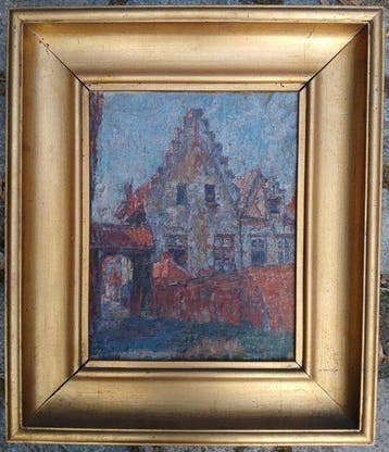 Rene Bosiers (1875-1927) - Het zonlicht op de oude huizen -